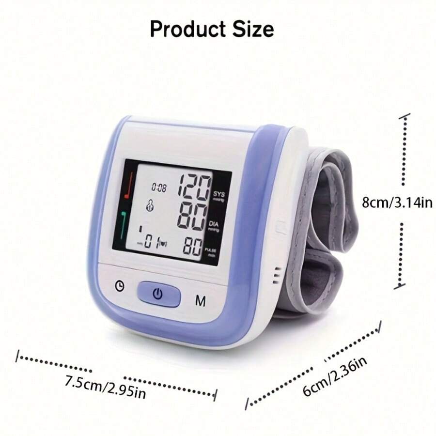 Digital Wrist Blood Pressure Monitor – LCD Screen, Voice, Portable Case