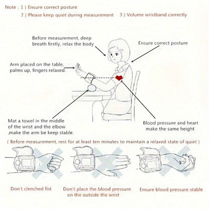 Digital Wrist Blood Pressure Monitor – LCD Screen, Voice, Portable Case